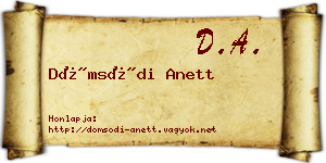 Dömsödi Anett névjegykártya