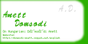 anett domsodi business card